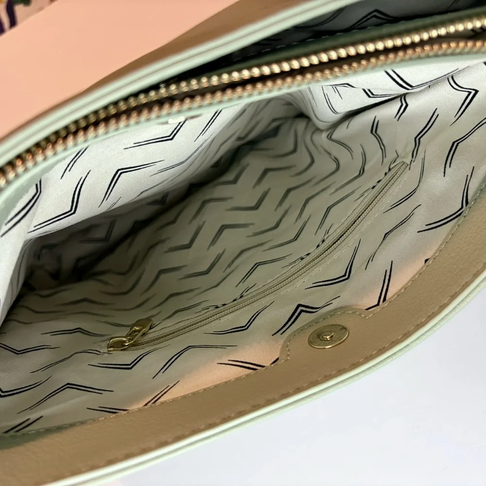 Mint Green Faux Leather Crossbody Bag